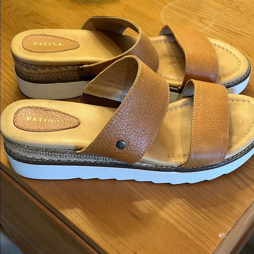 Patina Tan Platform Sandals for Women